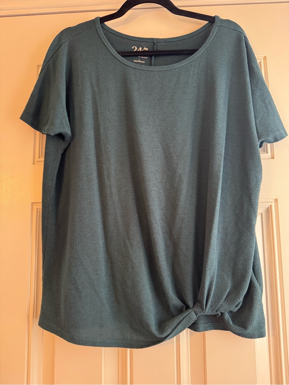Maurices Teal Short-Sleeve Knot-Hem Top